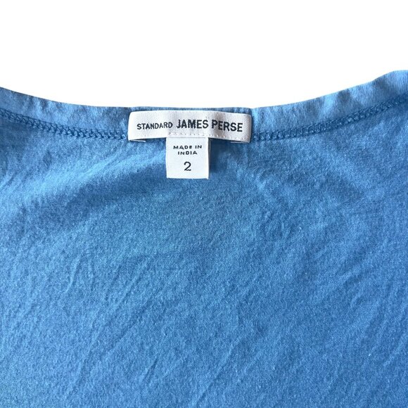 James Perse Standard Women's Boyfriend Pocket Tee Blue-Size 2 - Picture 3 of 6